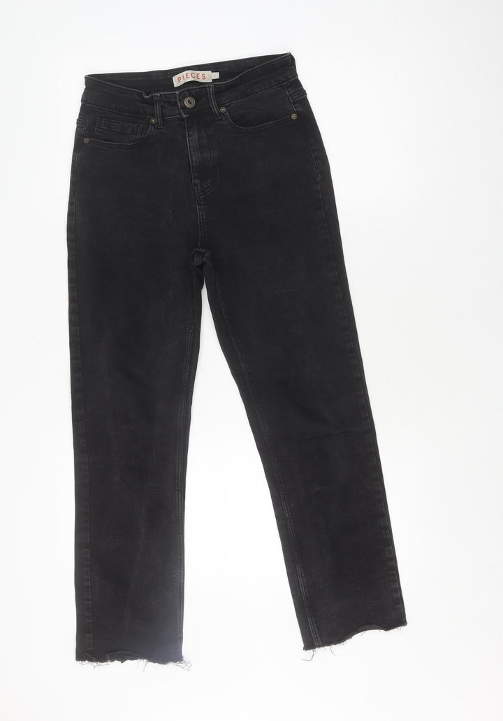 Pieces Women's Black Straight Jeans S