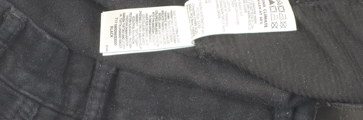 Marks and Spencer Men's Black Trousers, Size 42, Cotton Blend