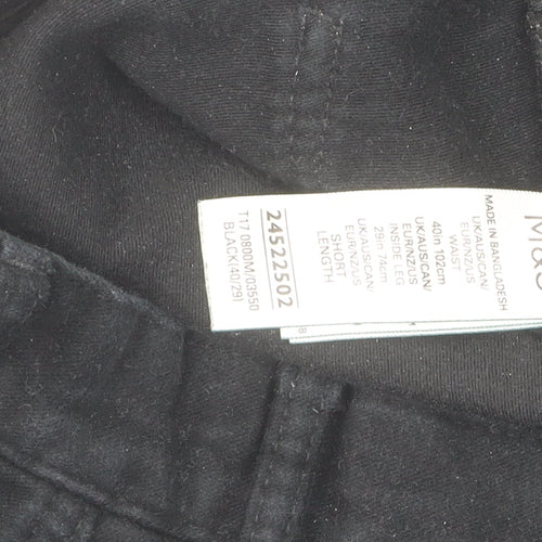 Marks and Spencer Men's Black Trousers, Size 42, Cotton Blend