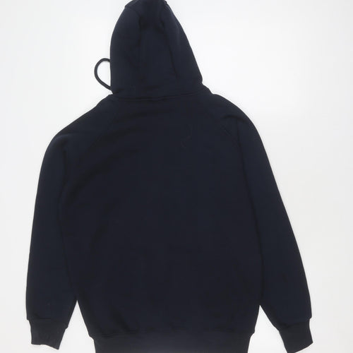 11 Degrees Men's Blue Full Zip Hoodie, M - Logo Accents