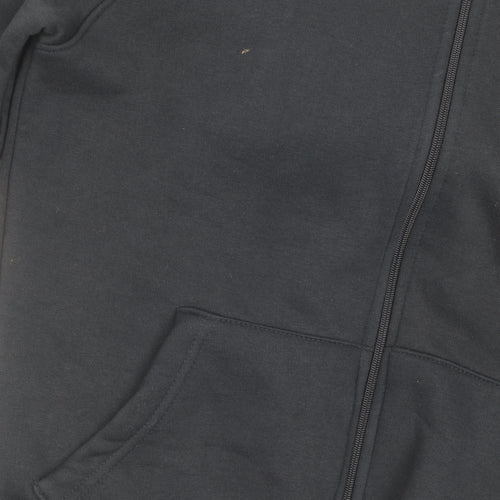 11 Degrees Men's Blue Full Zip Hoodie, M - Logo Accents