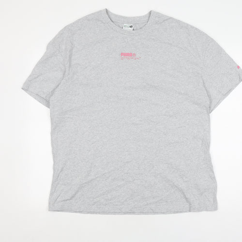 Puma Men's Grey Short Sleeve T-Shirt M