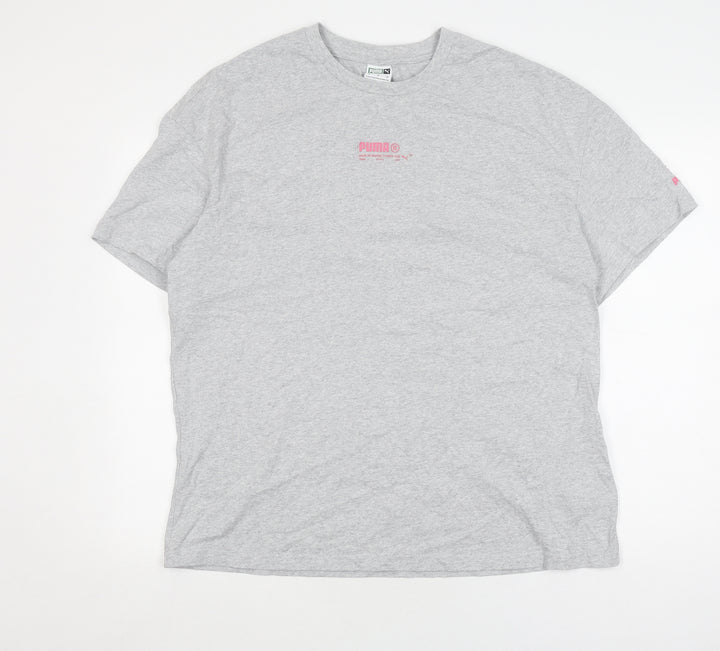 Puma Men's Grey Short Sleeve T-Shirt M