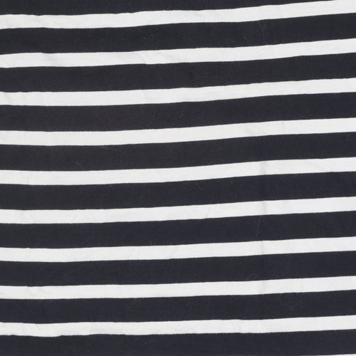 Lee Men's Black & White Striped Cotton T-Shirt L