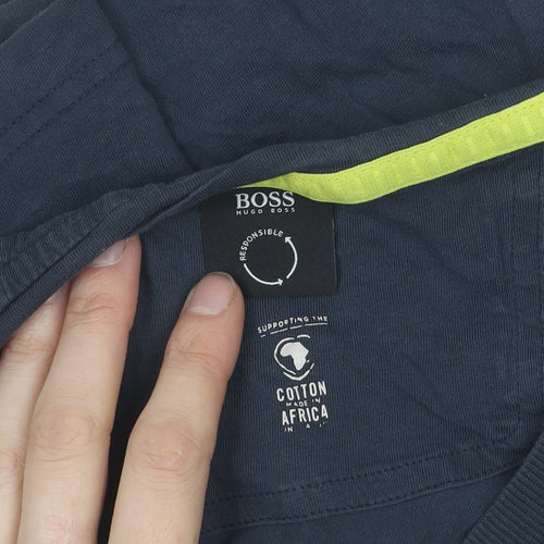 Hugo Boss Men's Blue Graphic T-Shirt, Medium