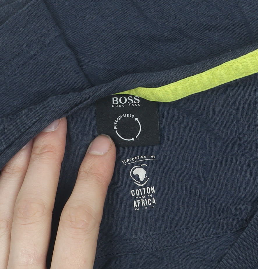 Hugo Boss Men's Blue Graphic T-Shirt, Medium