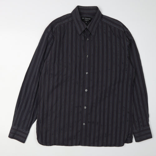 Marks and Spencer Men's Black Striped Shirt M