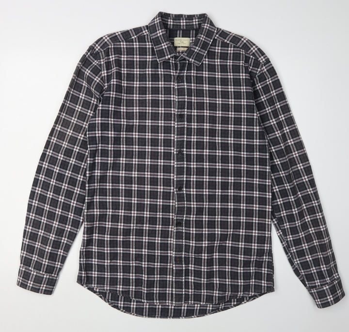 Selected Homme Men's Slim Fit Check Shirt Black M