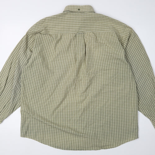 Farah Men's Green Check Long Sleeve Button-Up Shirt L