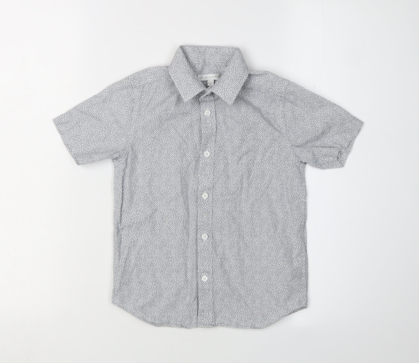 RJR.John Rocha Boys Grey Geometric Button-Up Shirt Age 6