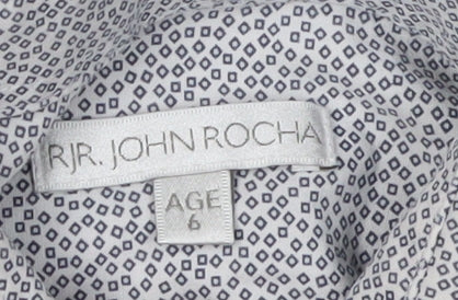 RJR.John Rocha Boys Grey Geometric Button-Up Shirt Age 6