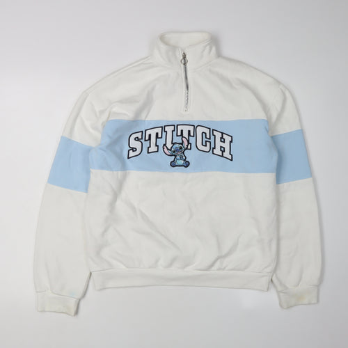 Disney Girls White Stitch Pullover Sweatshirt, 14-15 Years