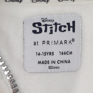 Disney Girls White Stitch Pullover Sweatshirt, 14-15 Years