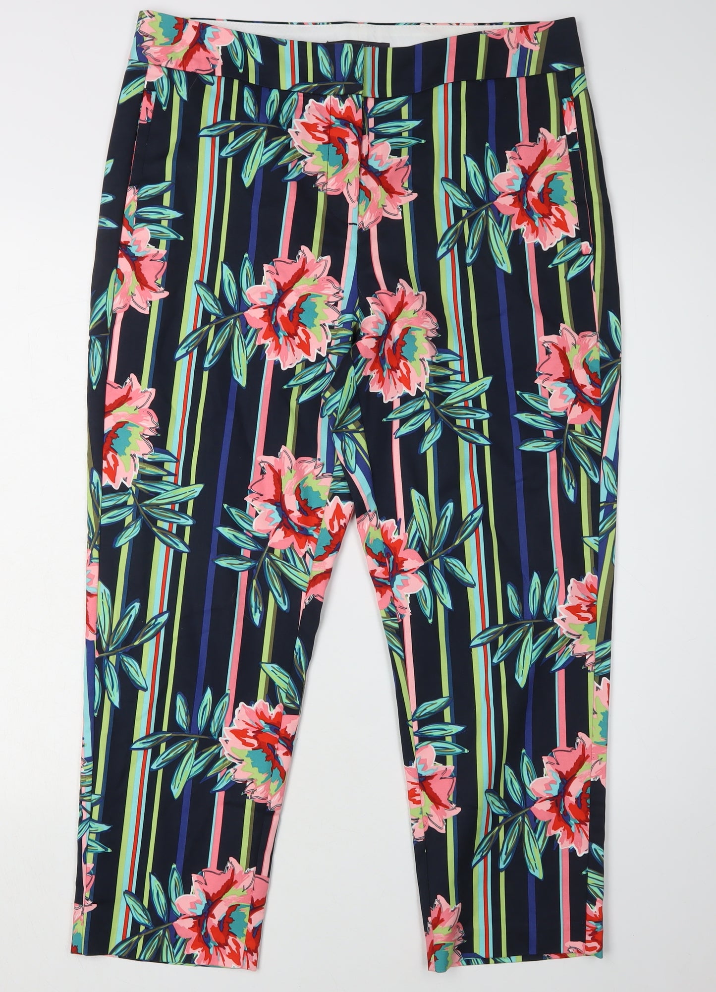 Marks and Spencer Women’s Floral Capri Trousers Multicoloured Size 14