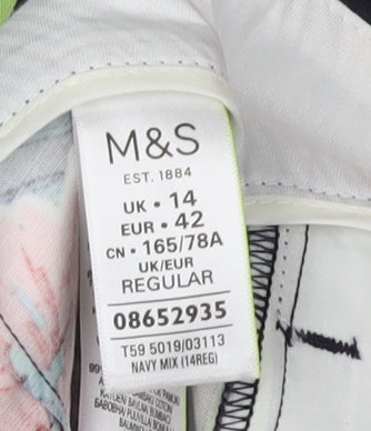 Marks and Spencer Women’s Floral Capri Trousers Multicoloured Size 14
