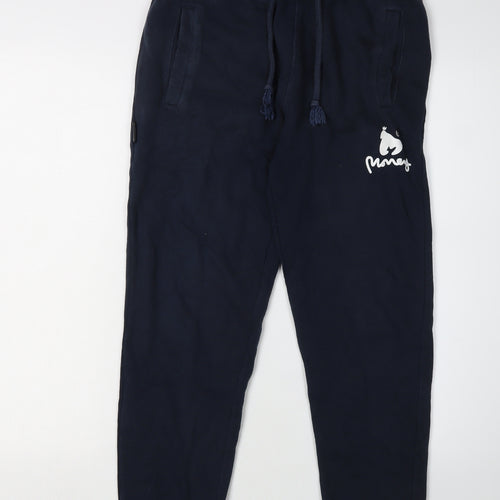 Money Men's Blue Joggers - Size S, Casual Cotton Comfort