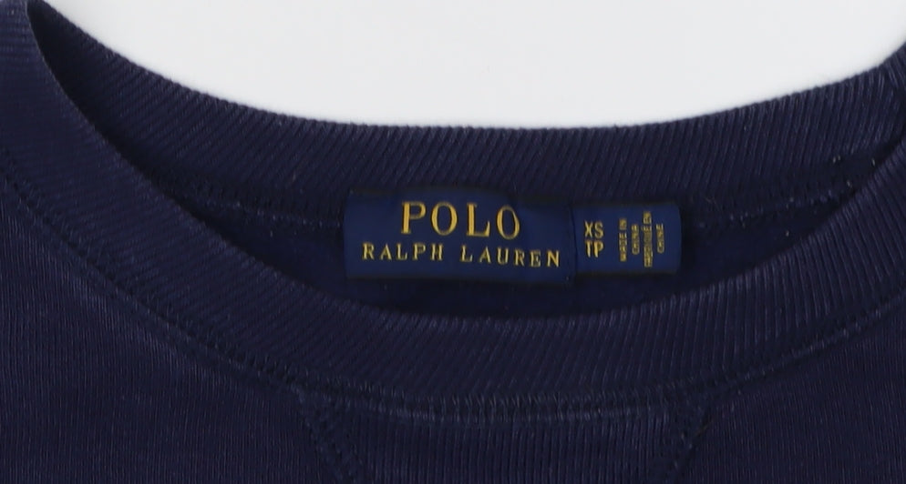 Ralph Lauren Blue Cotton Blend Unisex XS Pullover Sweatshirt