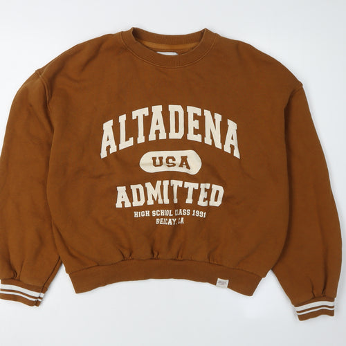 Women's Brown Pullover Sweatshirt XS - Casual College Style