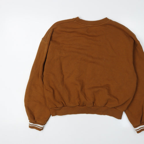 Women's Brown Pullover Sweatshirt XS - Casual College Style