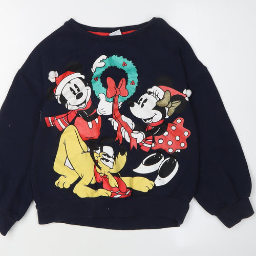 Next Boys Blue Christmas Cartoon Sweatshirt 9 Years