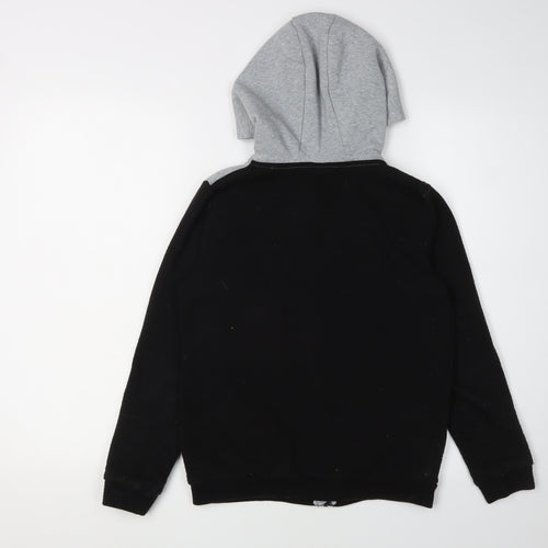 Slazenger Boys Colourblock Hoodie Grey Black 11-12 Years