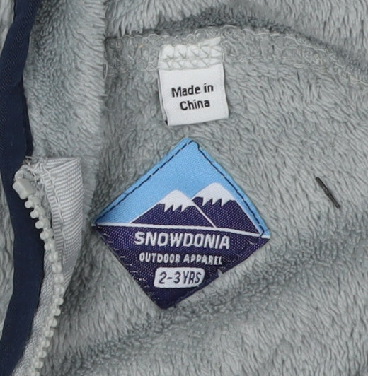 Snowdonia Grey Fleece Boys Hooded Onesie 2-3 Years