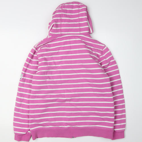 Lazy Jacks Womens Pink Striped Full Zip Hoodie L