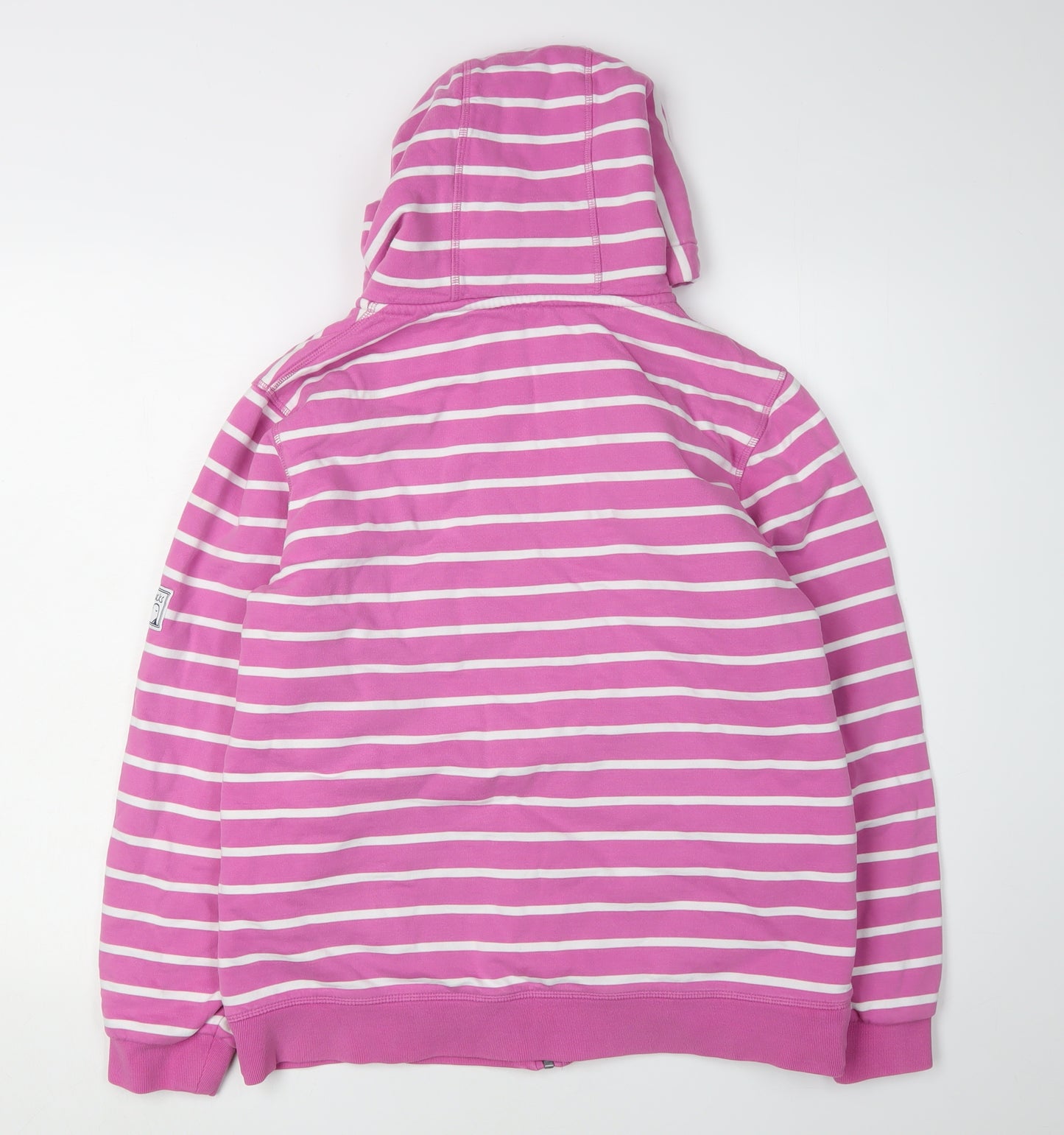 Lazy Jacks Womens Pink Striped Full Zip Hoodie L