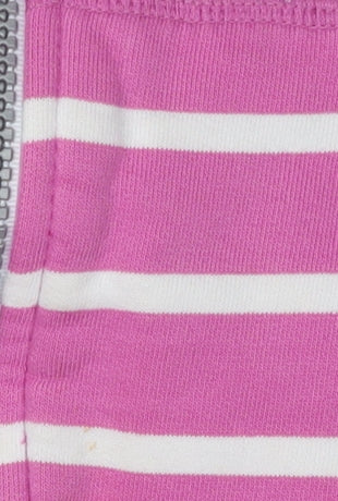 Lazy Jacks Womens Pink Striped Full Zip Hoodie L