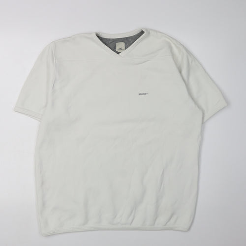 Sonneti Men's White V-Neck T-Shirt 3XL Nylon Short Sleeve