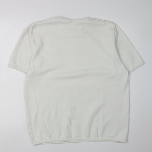 Sonneti Men's White V-Neck T-Shirt 3XL Nylon Short Sleeve