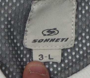 Sonneti Men's White V-Neck T-Shirt 3XL Nylon Short Sleeve