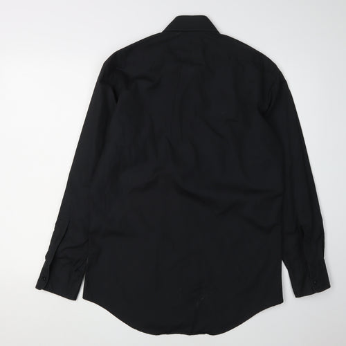 T.M. Lewin Men's Black Slim Fit Dress Shirt 15.5