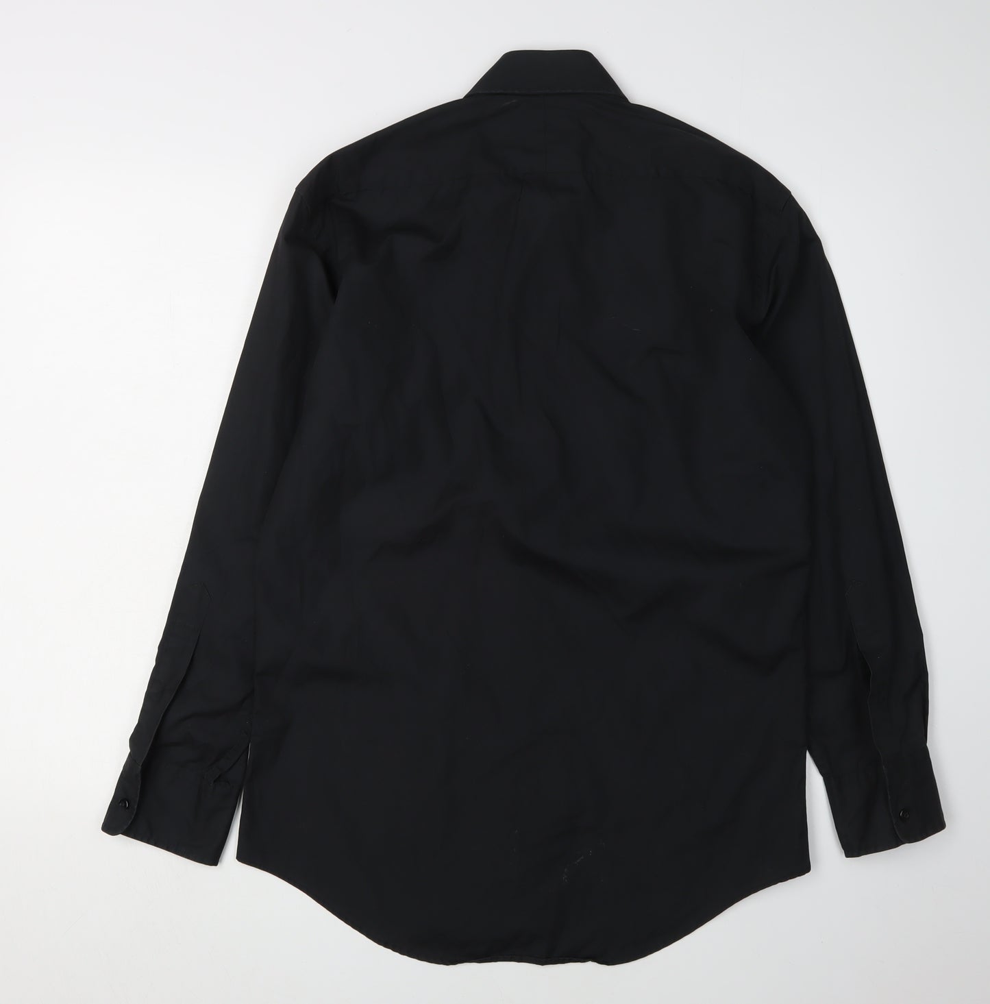 T.M. Lewin Men's Black Slim Fit Dress Shirt 15.5