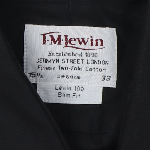 T.M. Lewin Men's Black Slim Fit Dress Shirt 15.5