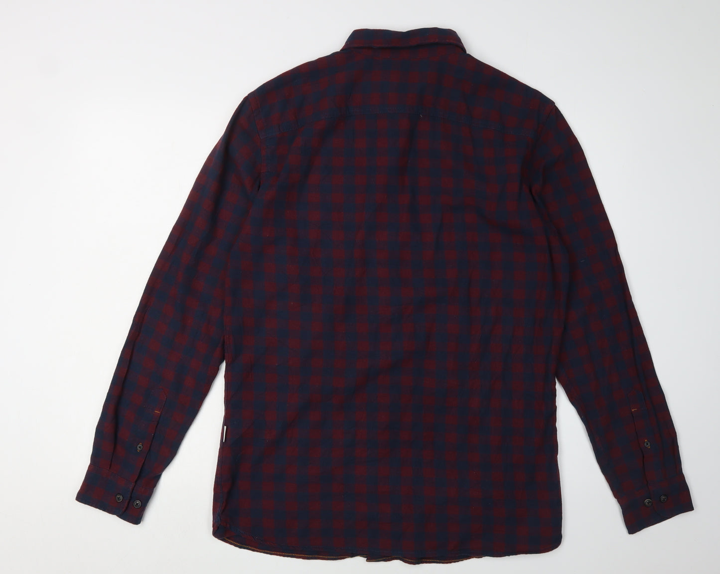 Jack & Jones Men's Blue Check Long Sleeve Shirt L