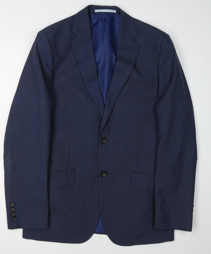 Marks and Spencer Men's Blue Suit Jacket Slim Fit 36R