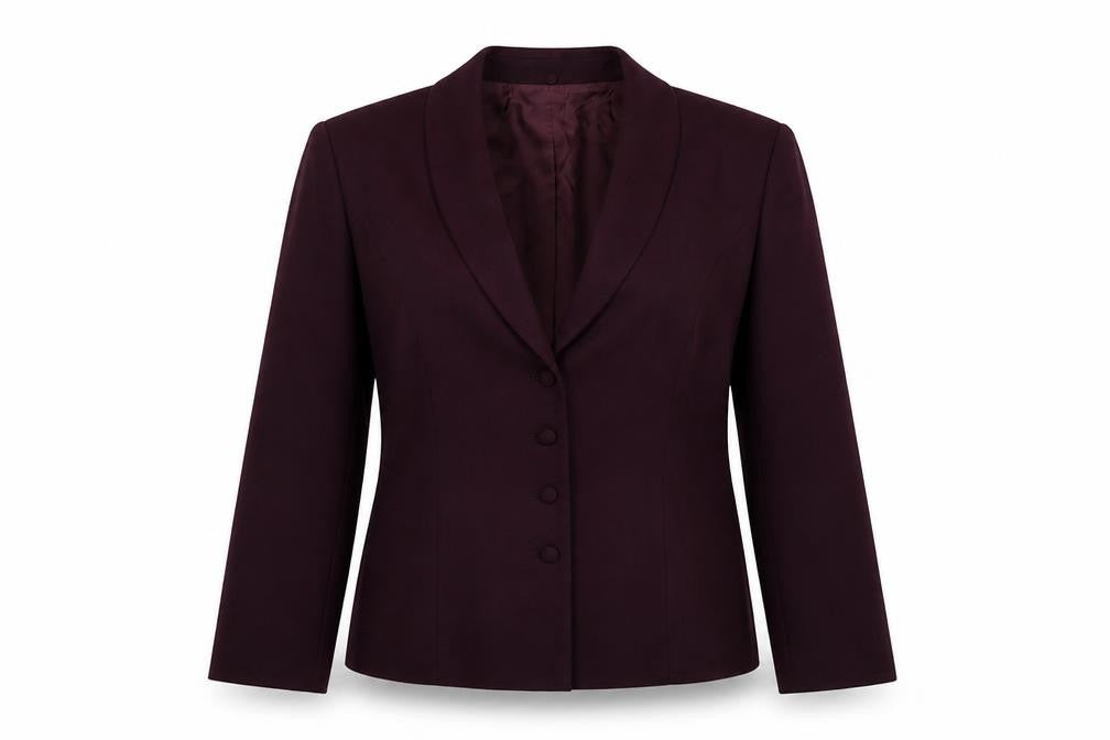 Front view of Jacques Vert Women's Purple Blazer, size 12, Workwear