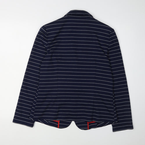 Isle Women's Blue Striped Suit Jacket Size 12