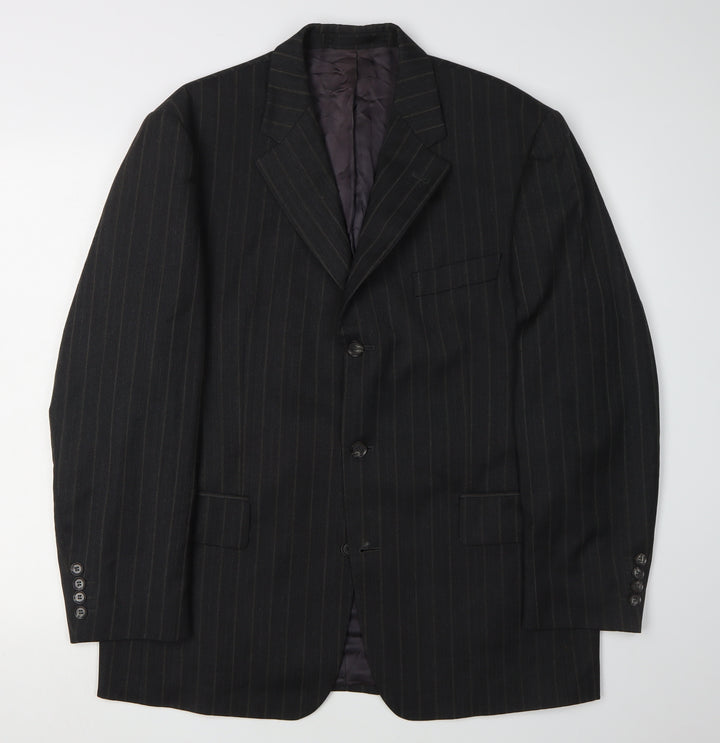 Michael Stewart Men's Black Striped Blazer 40S