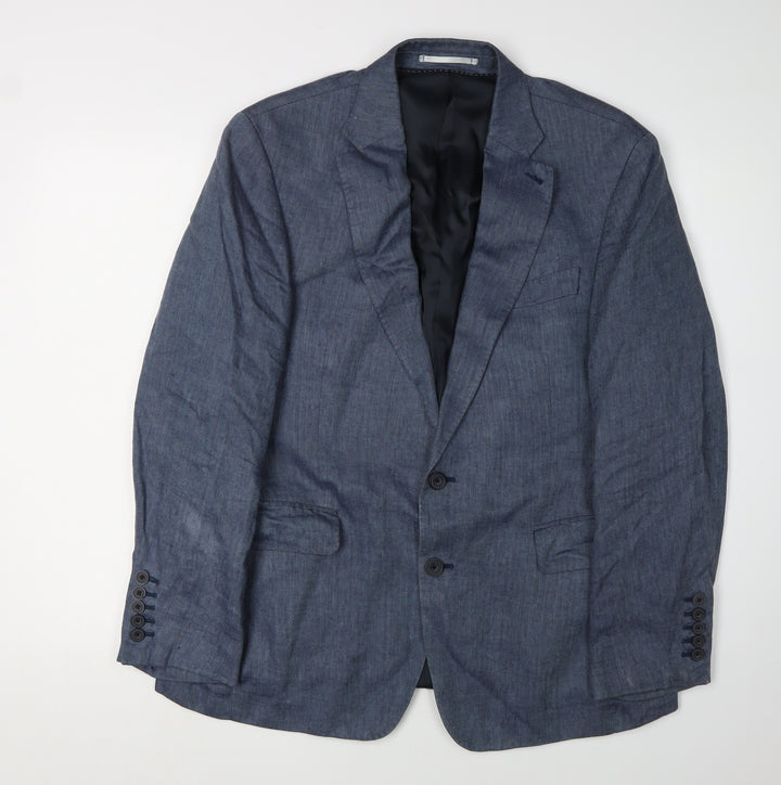 Next Men's Blue Blazer 40S Single-Breasted Jacket