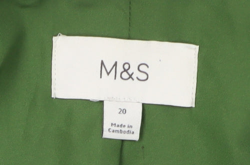 Marks and Spencer Women's Green Wool Overcoat Size 20