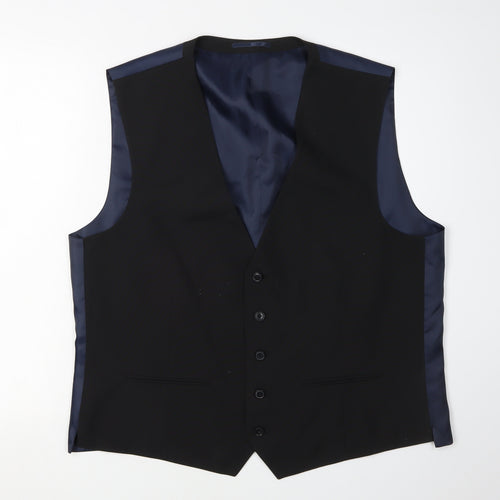 Next Men's Black Regular Fit Suit Waistcoat Size 46