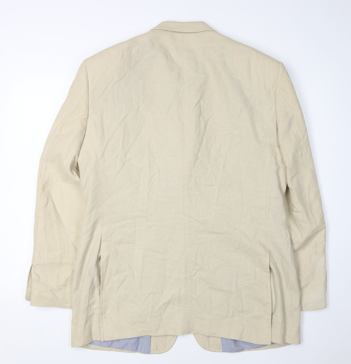 Marks & Spencer Men's Beige Blazer, 42R, Linen Blend