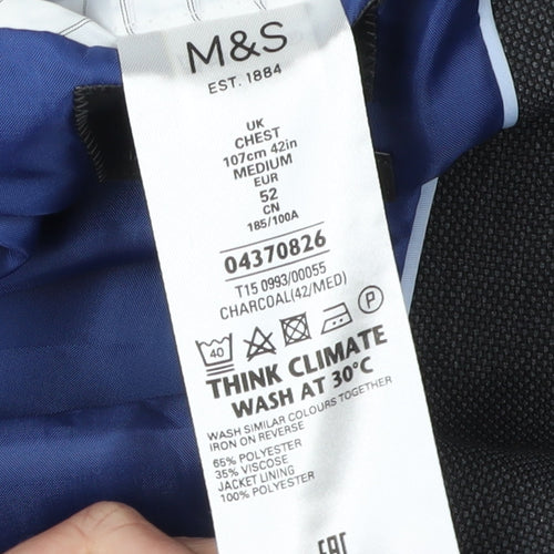 Marks and Spencer Men's Charcoal Blazer, 42R, Formal
