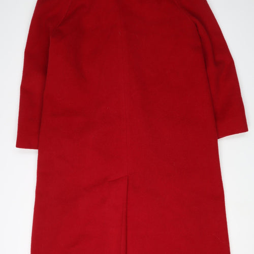 Women's Essentials Red Wool Overcoat - Size 12, Vintage Style