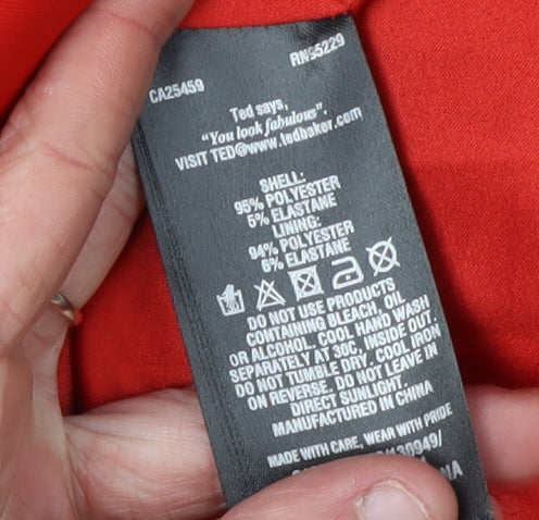 Ted Baker Women's Red Sheath Dress Size 10