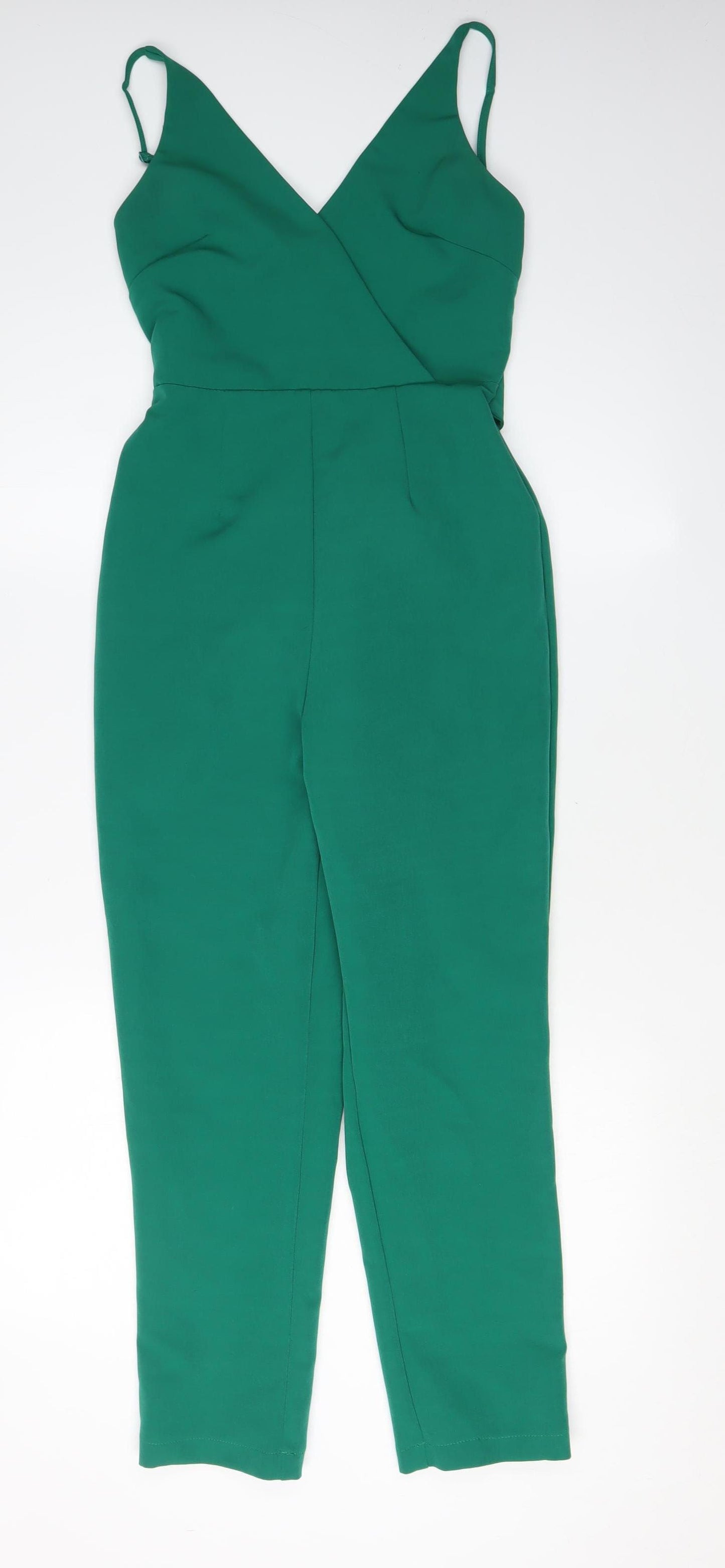 ASOS Women's Green Jumpsuit Size 4 Belted Sleeveless Party