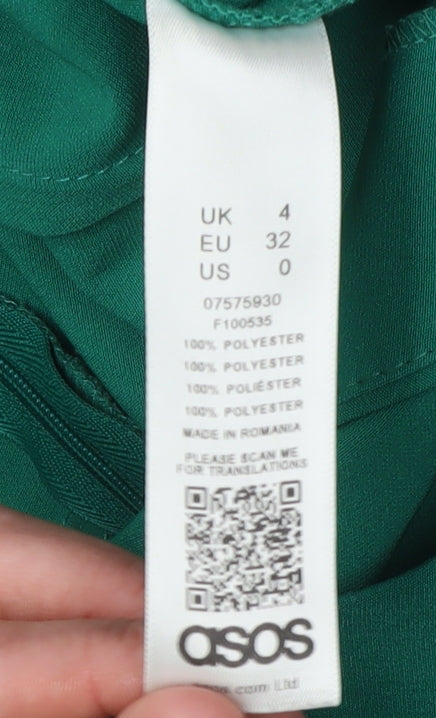 ASOS Women's Green Jumpsuit Size 4 Belted Sleeveless Party