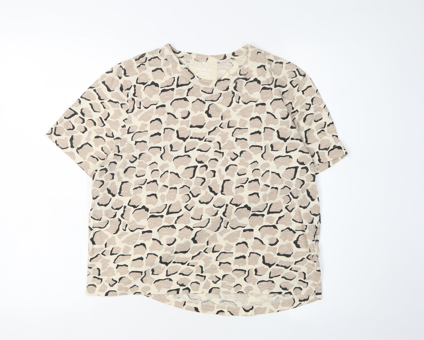 Whistles Women's Beige M T-Shirt with Animal Print